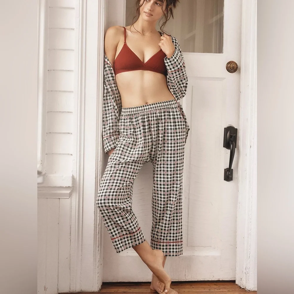 THE GREAT. SLEEP SET The Plaid Pajama Top and Pajama Bottoms Pants Winter Pine 1 - Picture 16 of 16